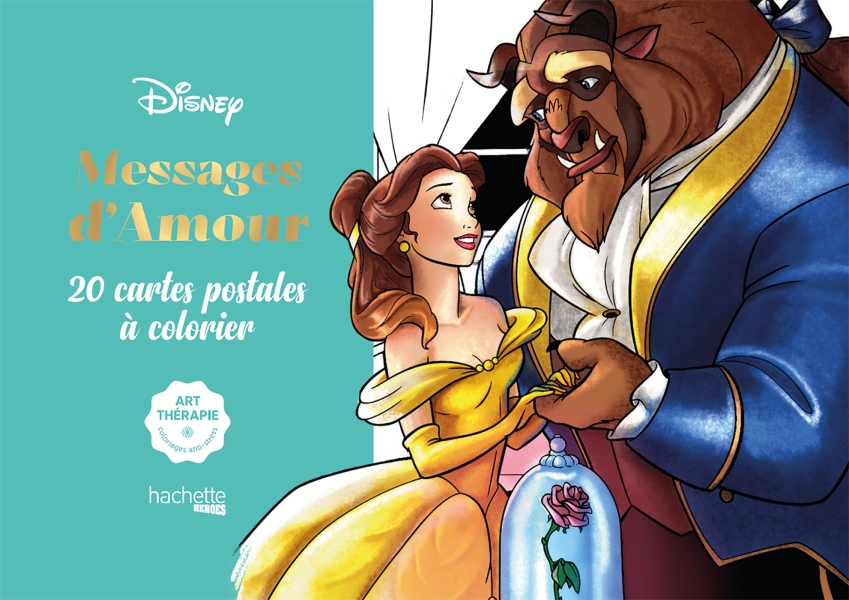 Cartes postales à colorier Disney Message d\'Amour