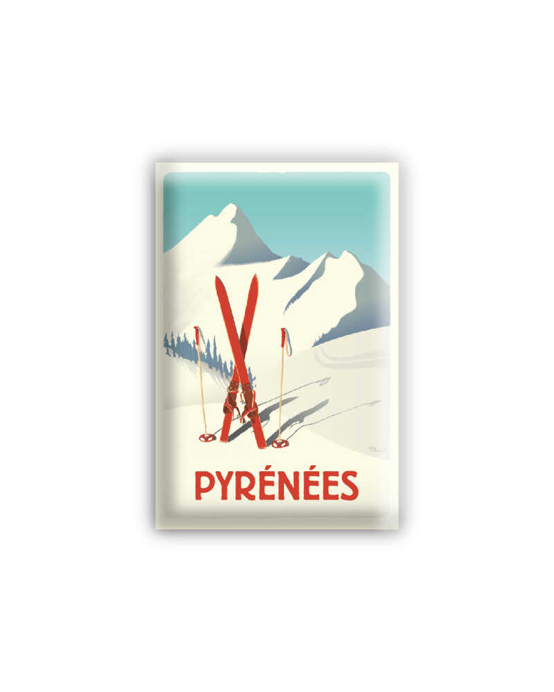 Magnet Pyrénées Skis rouge