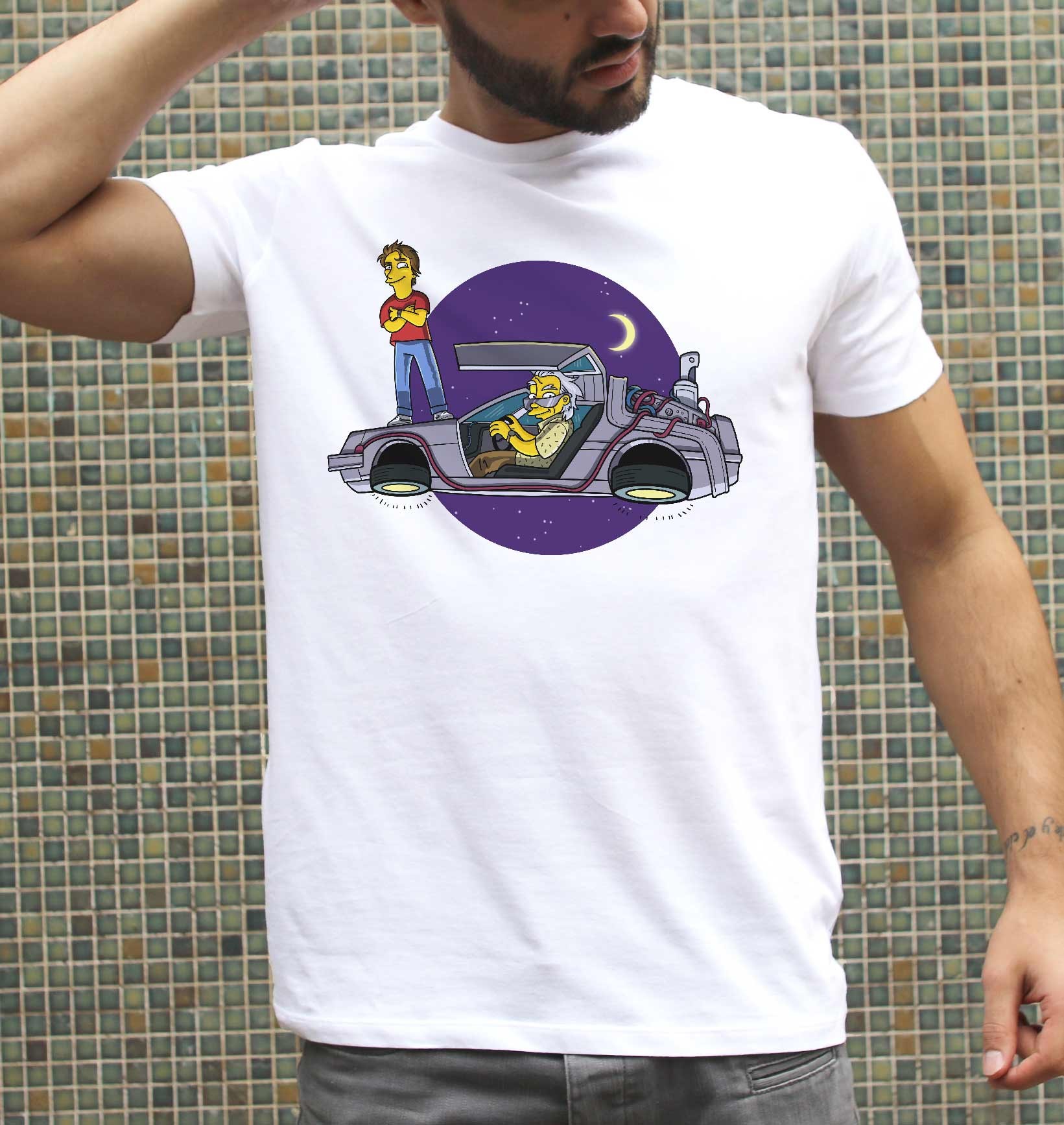 T-SHIRT HOMME EN VOITURE SIMONE - COTON BIO NAVY - Continuum Store