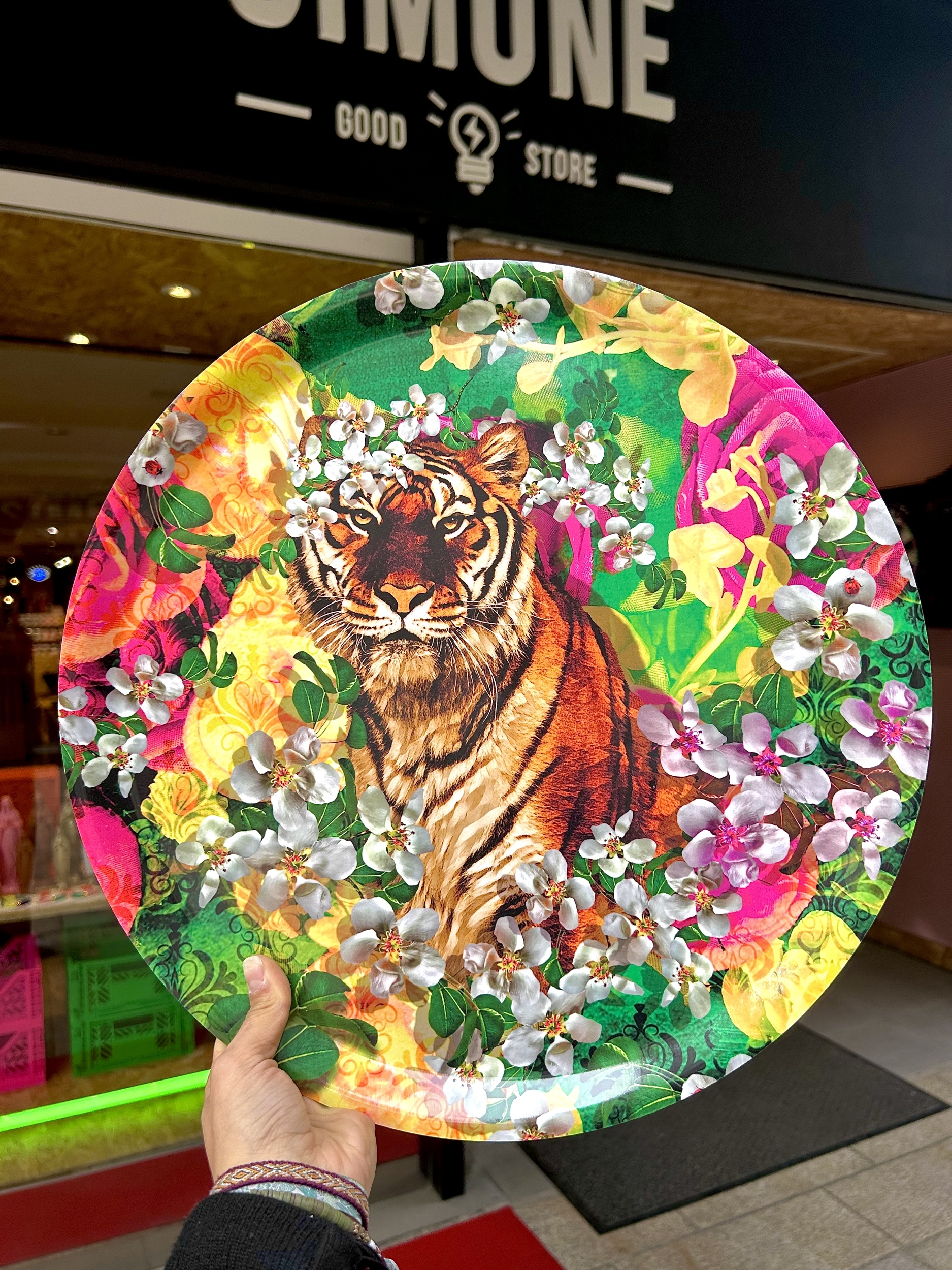 Plateau rond Lily tiger