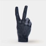 CANDLE HAND PEACE BLACK