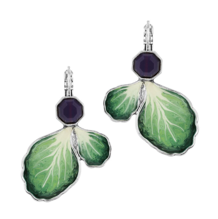 Boucles d\'oreilles Cœur d\'Artichaut - Feuilles de chou