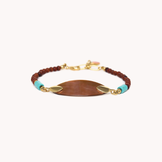 Bracelet ajustable nacre brune - BOREAL