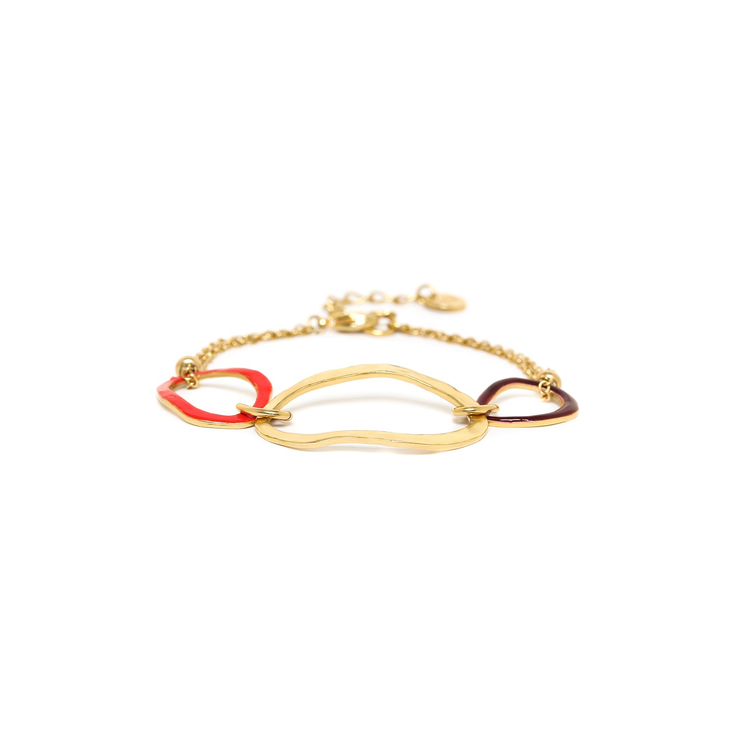 Bracelet Allegra - 3 anneaux rouge