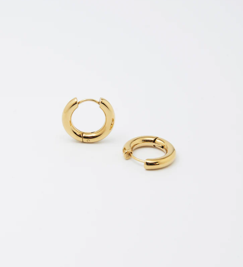 Boucles d\'Oreilles créoles Eloise - Acier doré