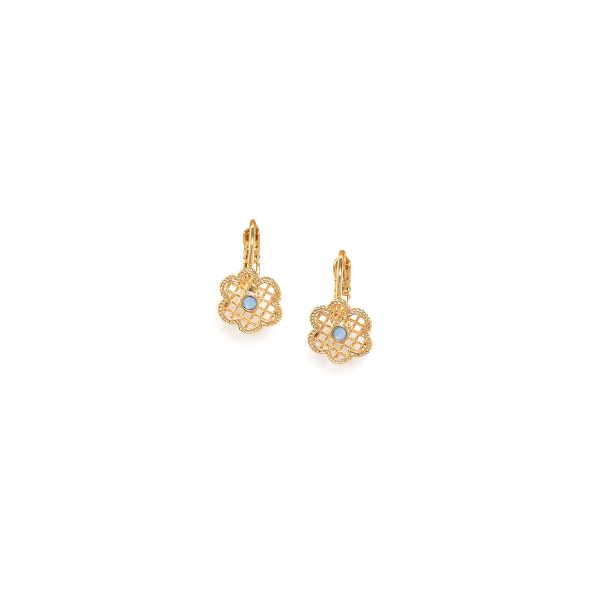 Boucles d\'Oreilles petites dormeuses fleurs - SELENA