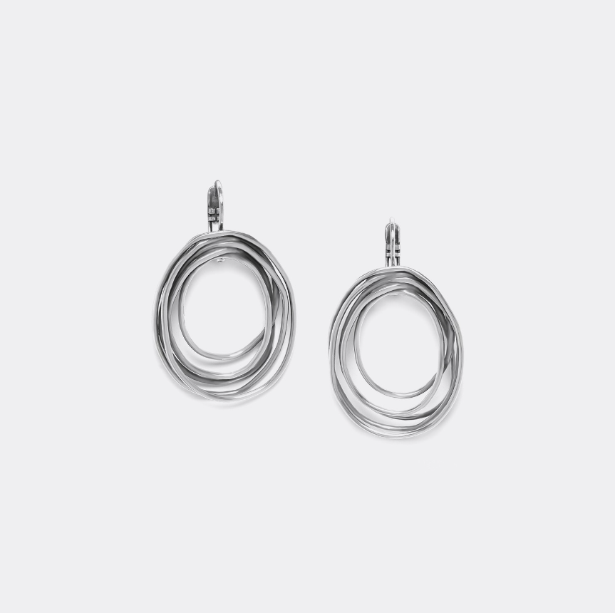 Boucles d’oreilles dormeuses anneau argent - TYPHOON