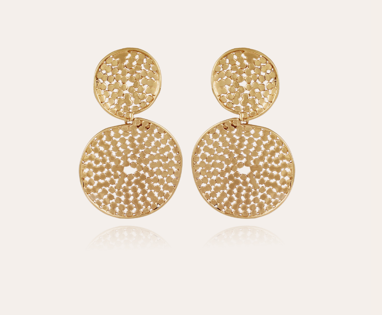 Boucles d\'oreilles Onde Lucky Cercle petit modèle dorées