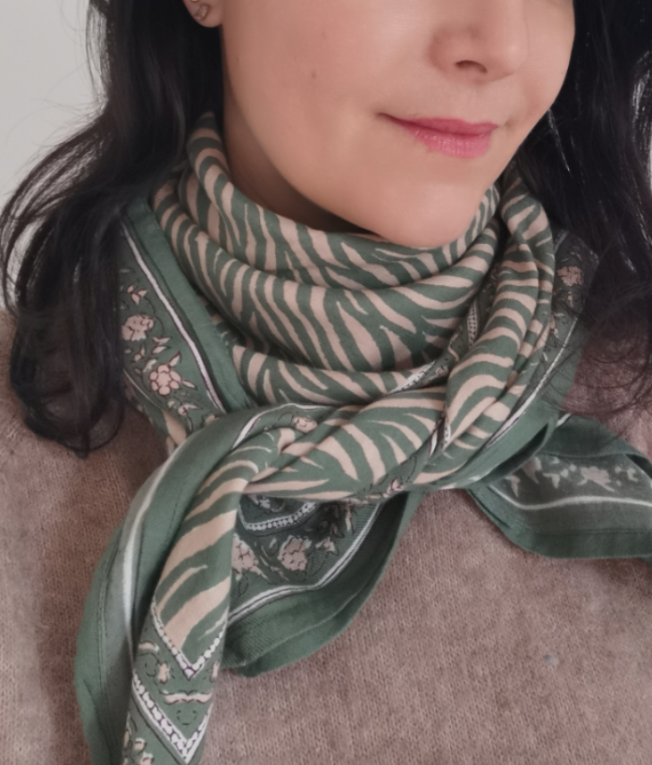 Grand foulard - Zebra Khaki