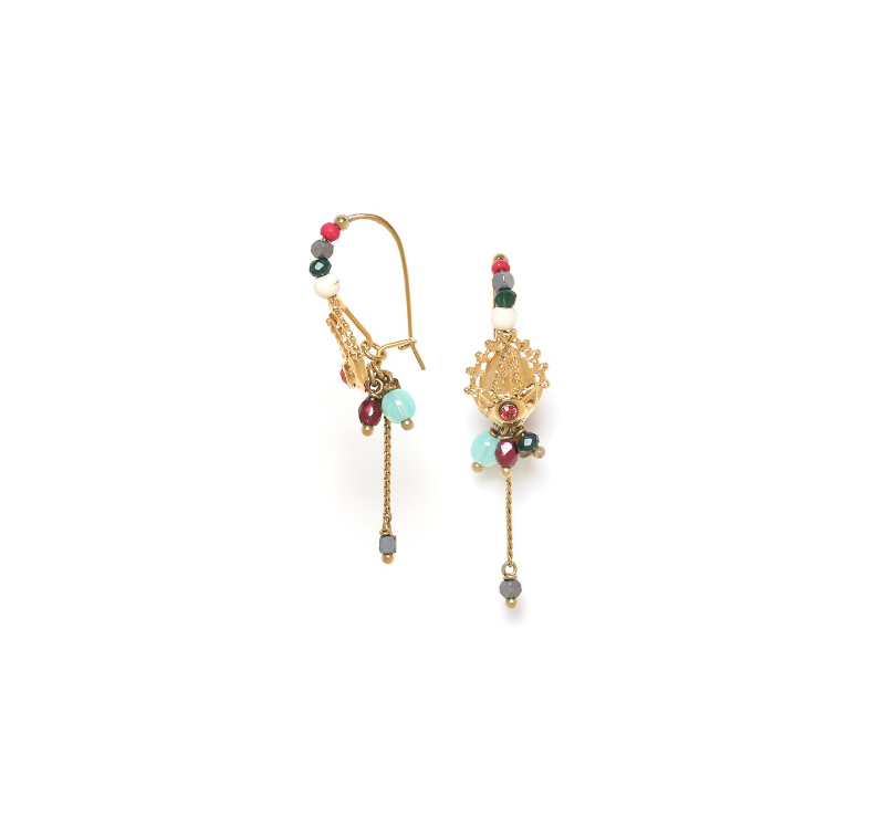 Boucles d\'oreilles crochet perlé FRIDA