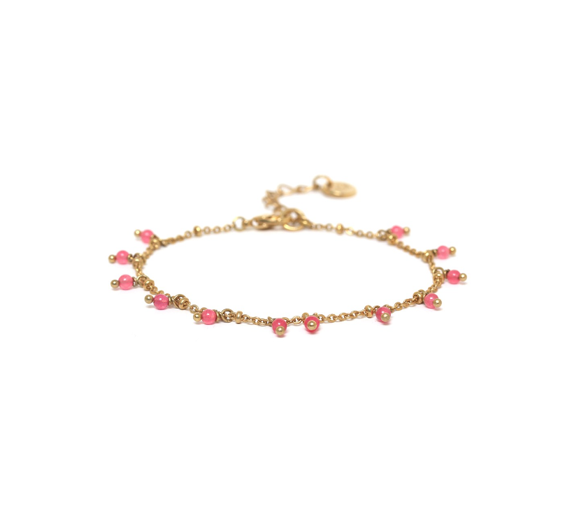 Bracelet ajustable multipampilles roses LENA