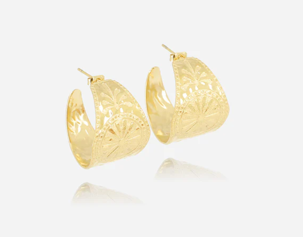 Boucles d\'oreilles créoles Olora - Acier doré