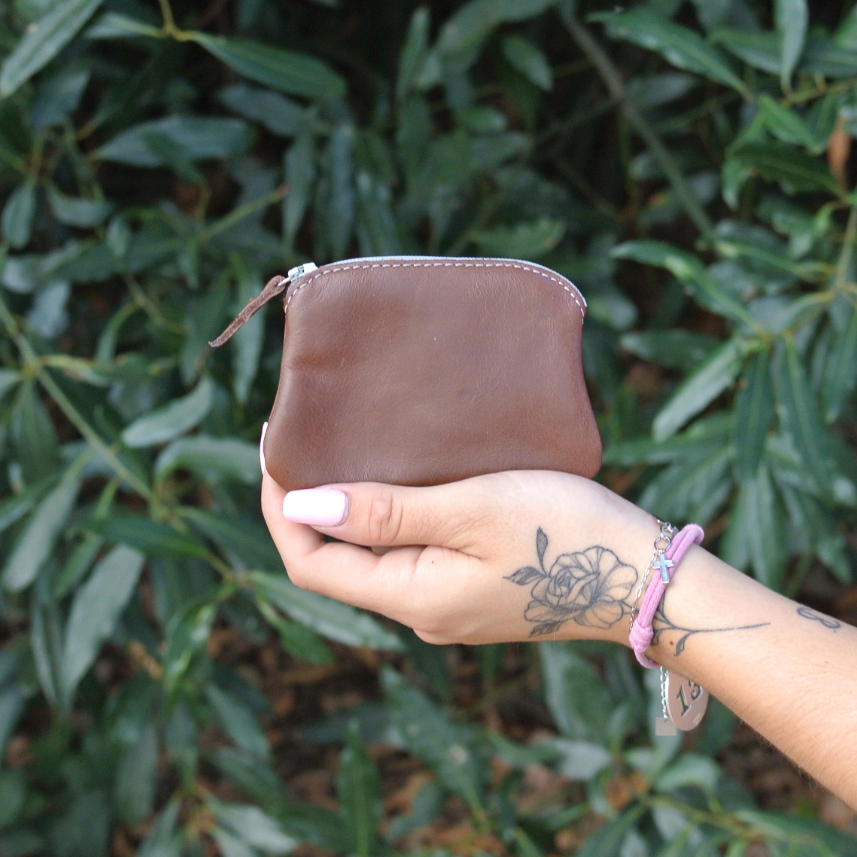 Porte Monnaie Kiwi en cuir mixte - Ebène