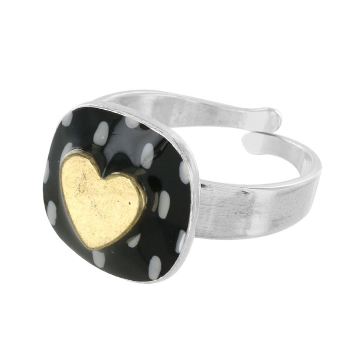 Bague Kiff Me - Argent & noir