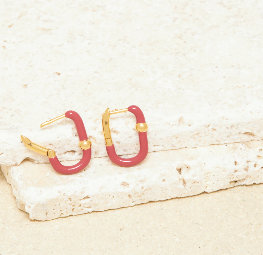 Boucles d\'oreilles mini Georgy - Pourpre