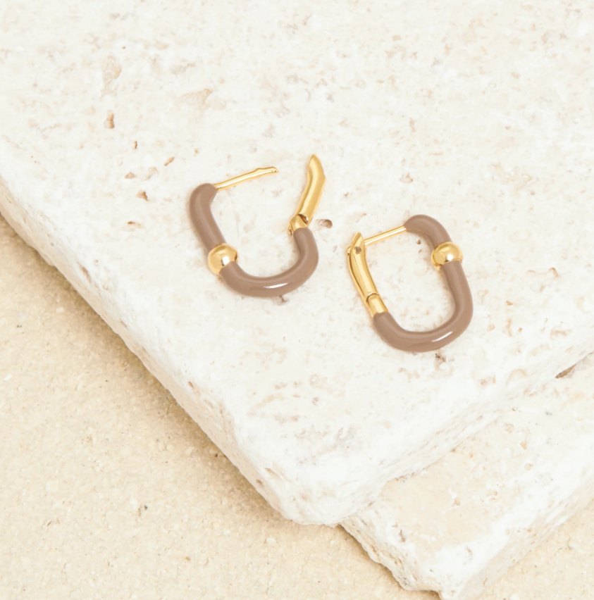Boucles d\'oreilles mini Georgy - Taupe