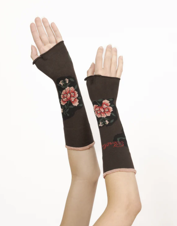 Mitaines coton fleurs