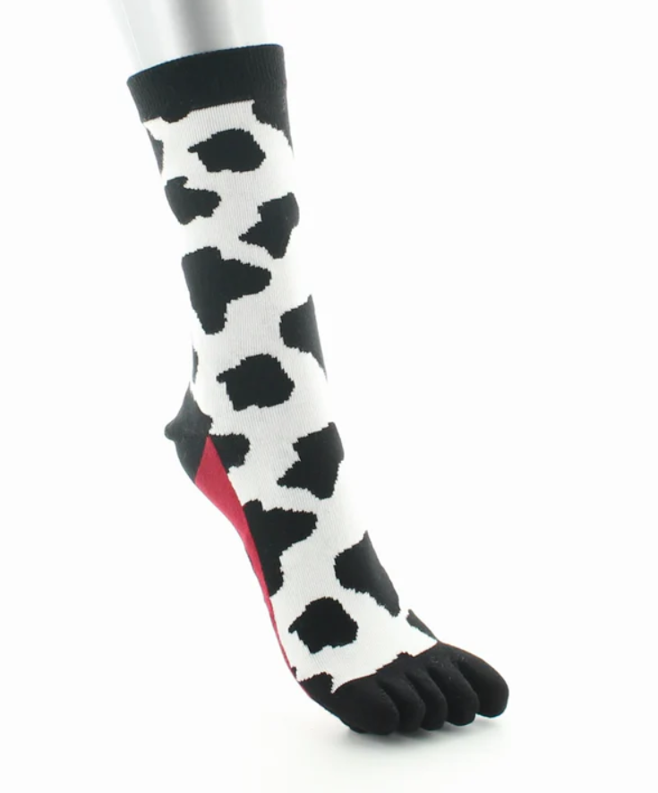 Chaussettes doigts de pieds en coton - Vache