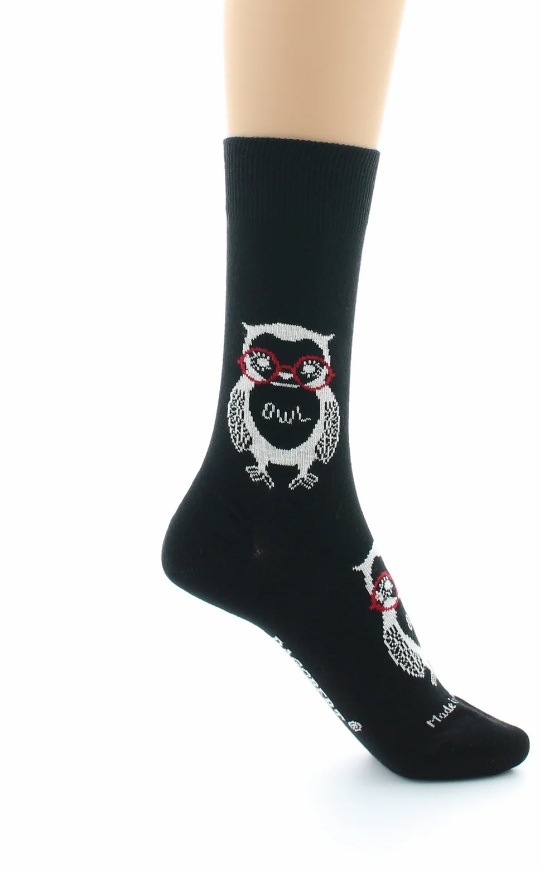 Chaussettes Hibou Noir