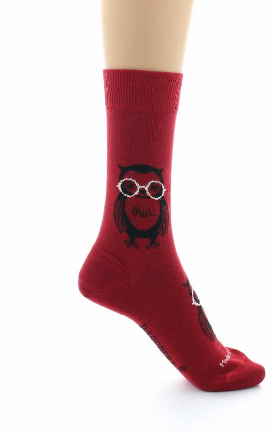 Chaussettes Hibou Rouge