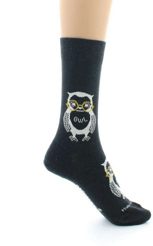 Chaussettes Hibou Anthracite Chiné