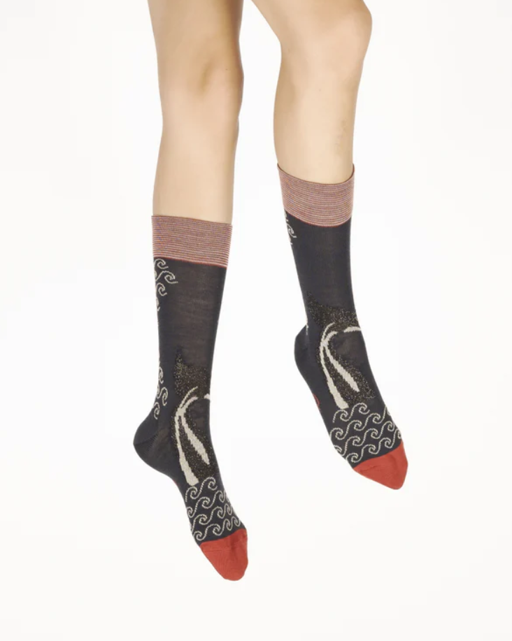 Chaussettes femme laine peignée - La Baleine