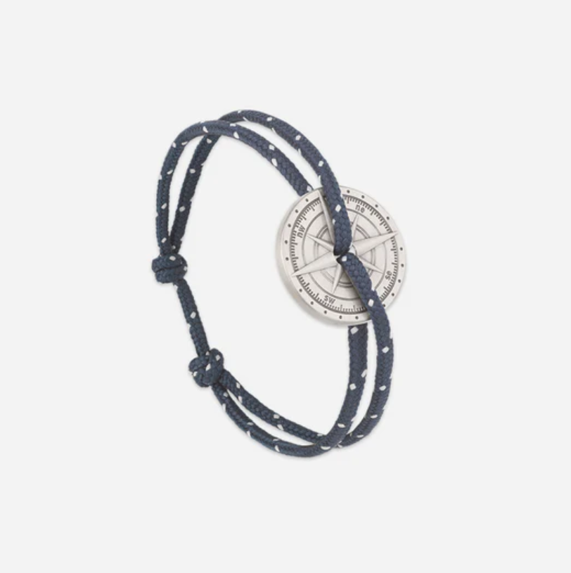 Bracelet Rose des Vents Marin - Argent Vieilli