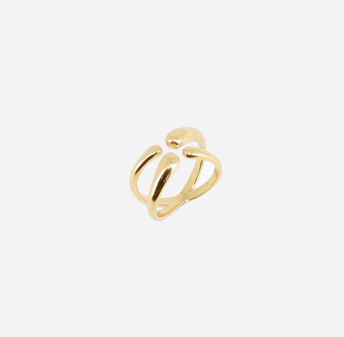 Bague triomphe - Acier doré