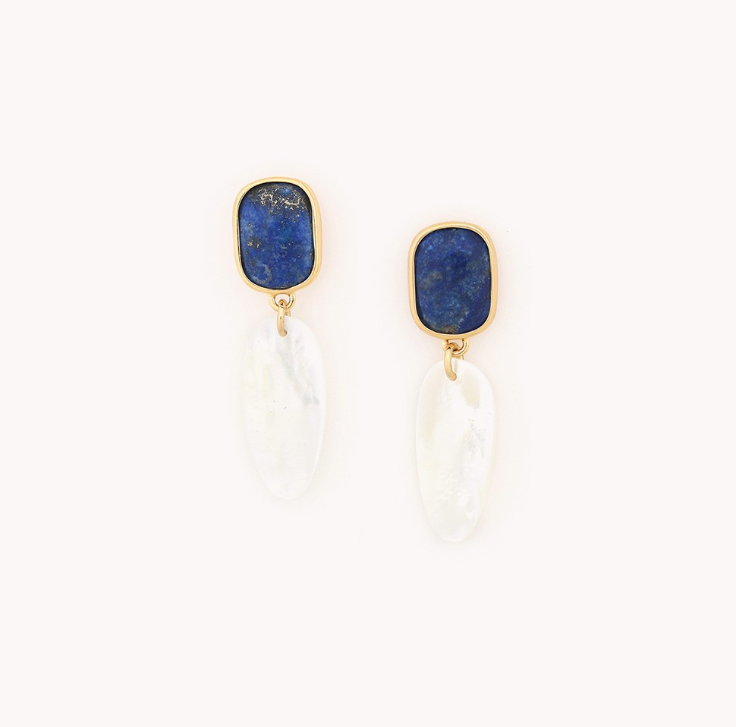 Boucles d\'oreilles poussoir simple - Cobalt