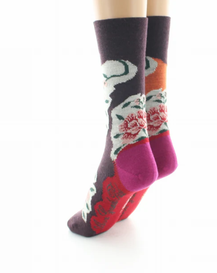 chaussettes_fleurs_orange_bordeaux_4