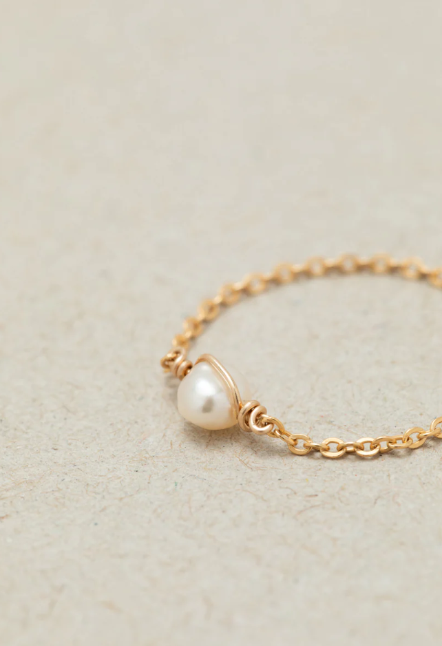 Bague chaînette Stella - Perle de culture