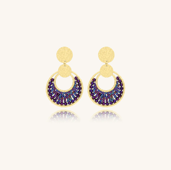 Boucles d\'oreilles Mini Luna - Violet nuit