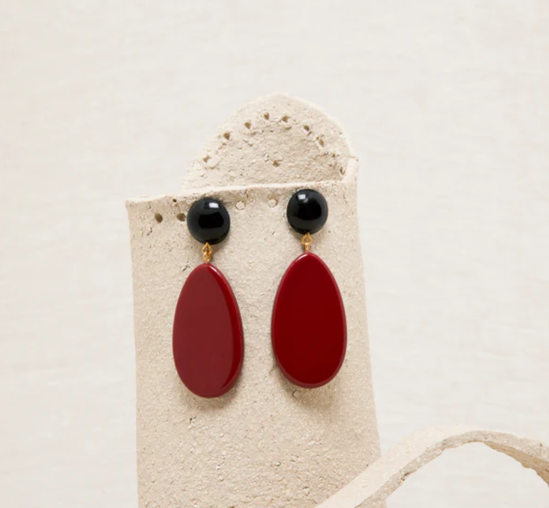 Boucles D\'Oreilles Solange - Noir/Rooibos