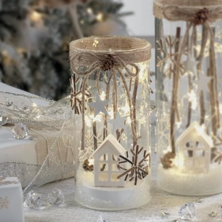 Photphore de Noël en verre avec LED