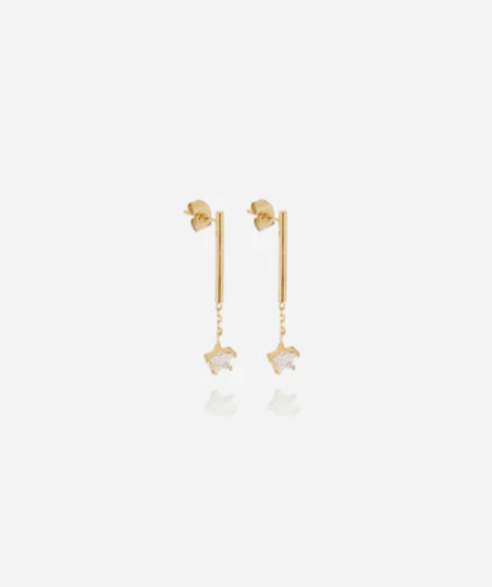 Boucles d\'oreilles Alee - Acier doré
