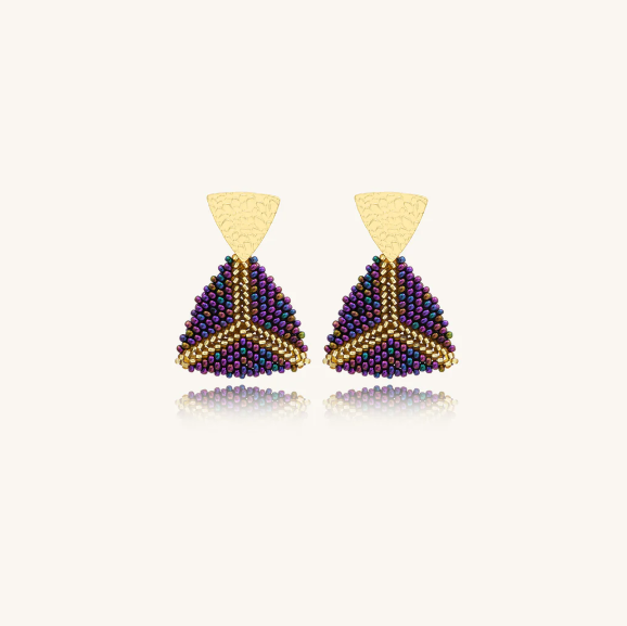 Boucles d\'oreilles Estella - Violet nuit