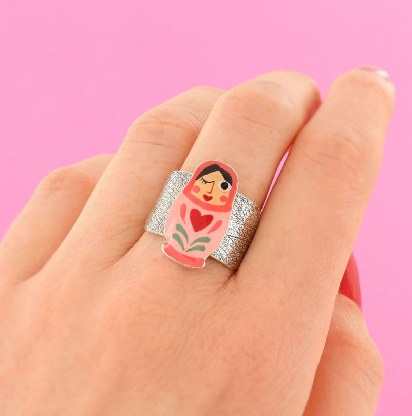 Bague Nanas - Argent rose