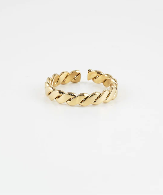 Bague Swan - Acier doré