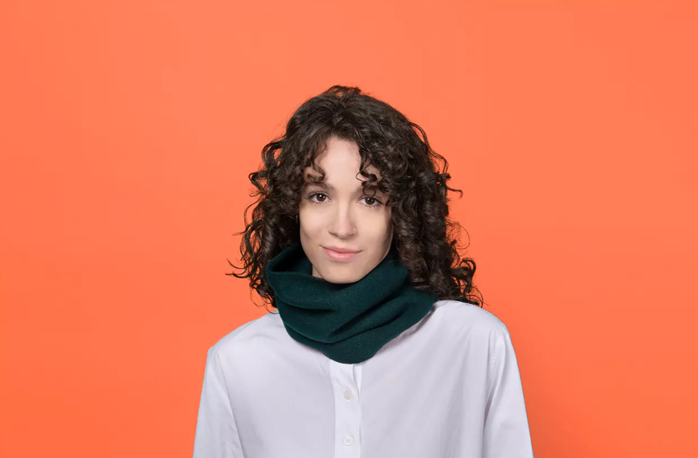 Bandeau / snood en laine - Emeraude