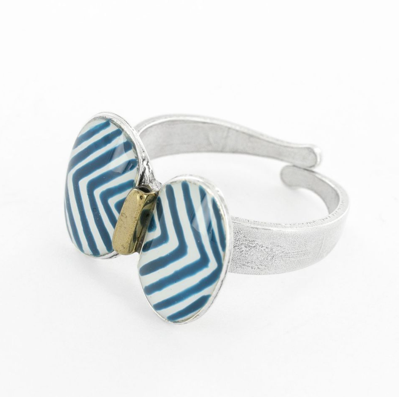 Bague Ephémère - Argent bleu