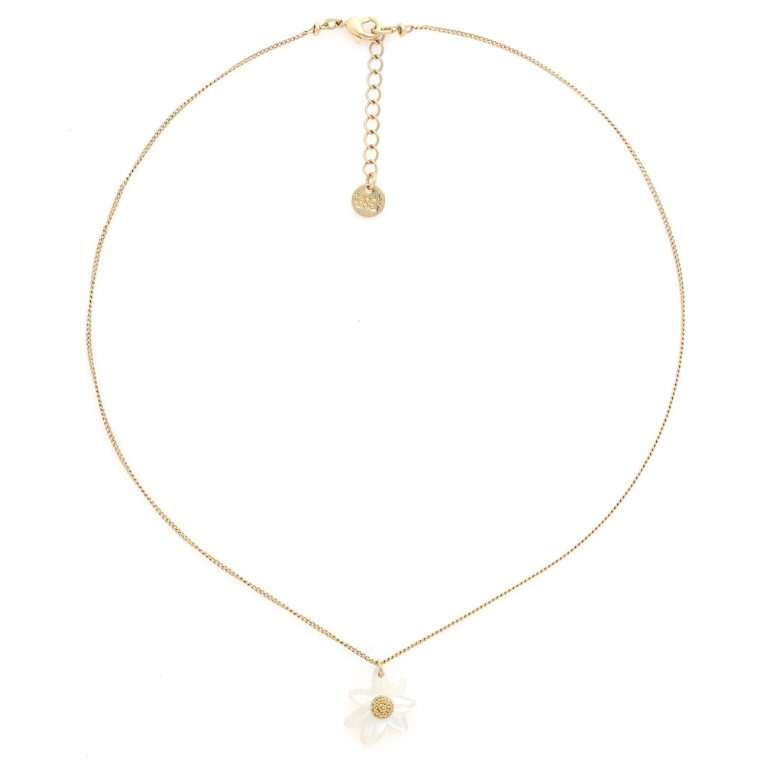 MARGUERITE - Collier petite fleur nacre blanche