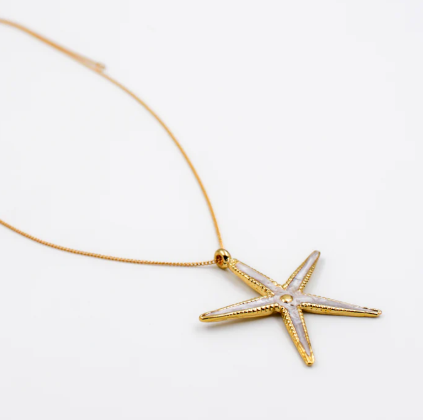 Collier Etoile de mer blanche - Eve