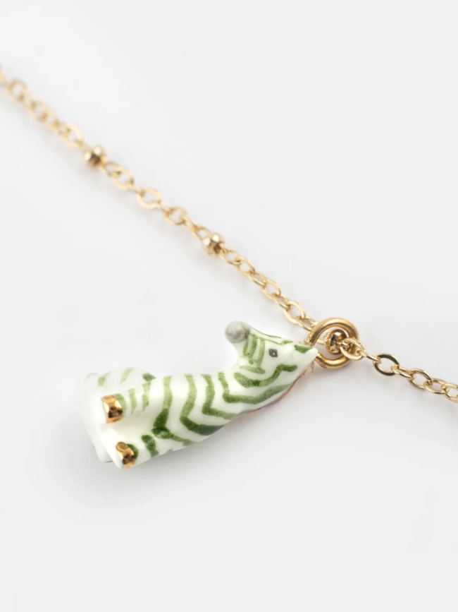 Collier zèbre vert