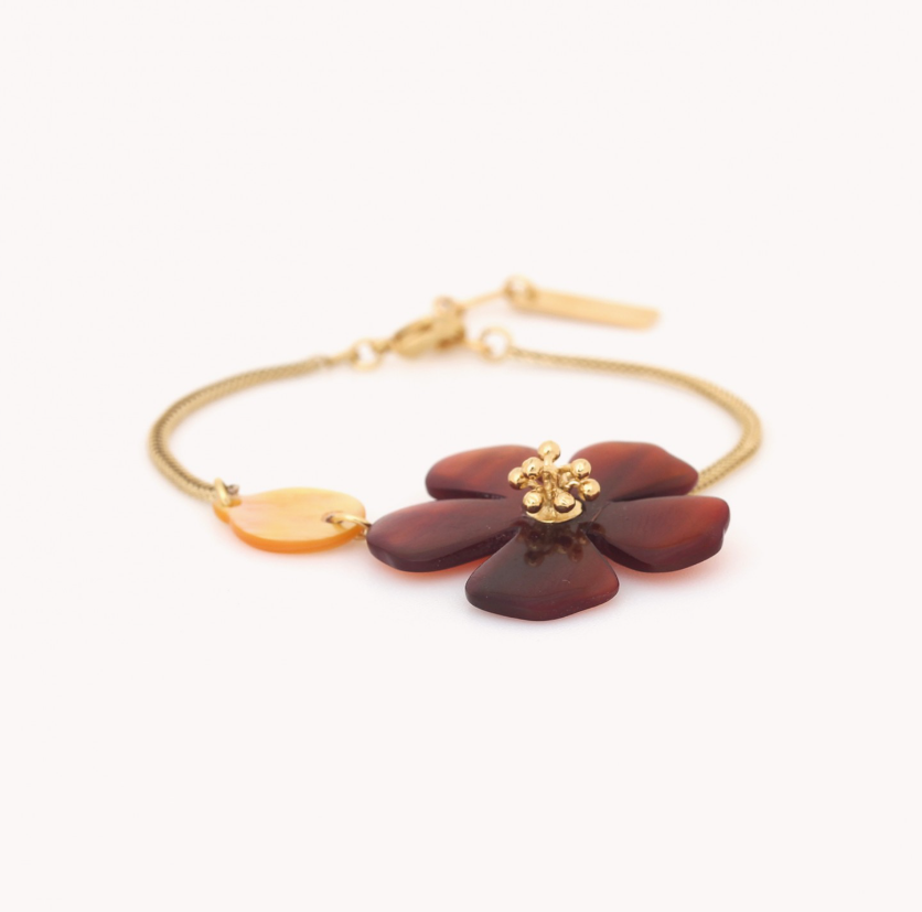 Bracelet ajustable petite fleur - Hibiscus