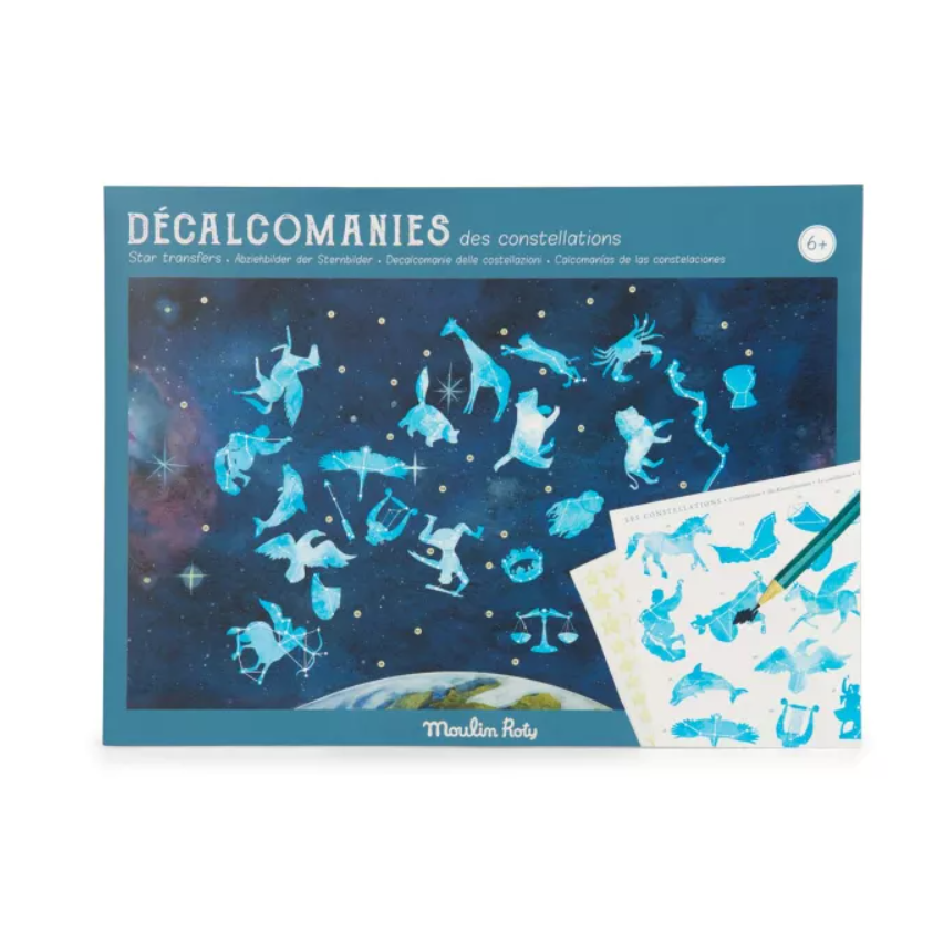 Carte du ciel avec décalcomanies - Le Jardin du Moulin