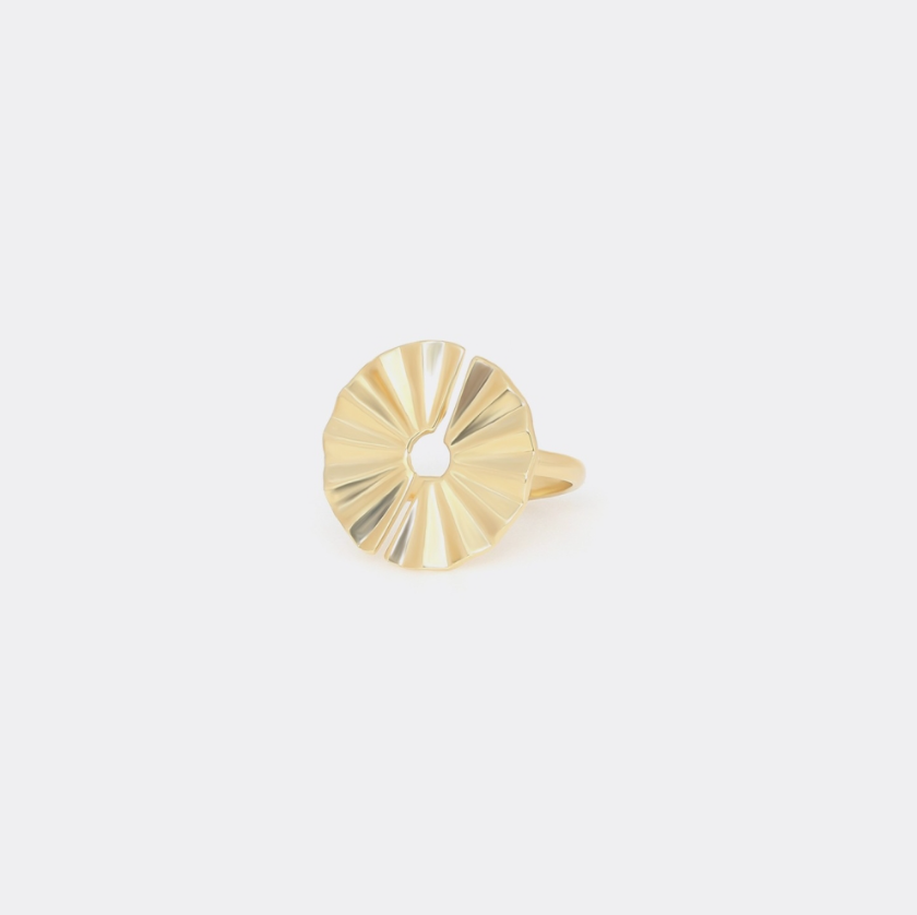 Bague ajustable éventail doré - Andalusia