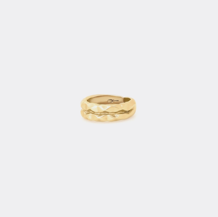 Bague ajustable dorée 2 niveaux - Katicha