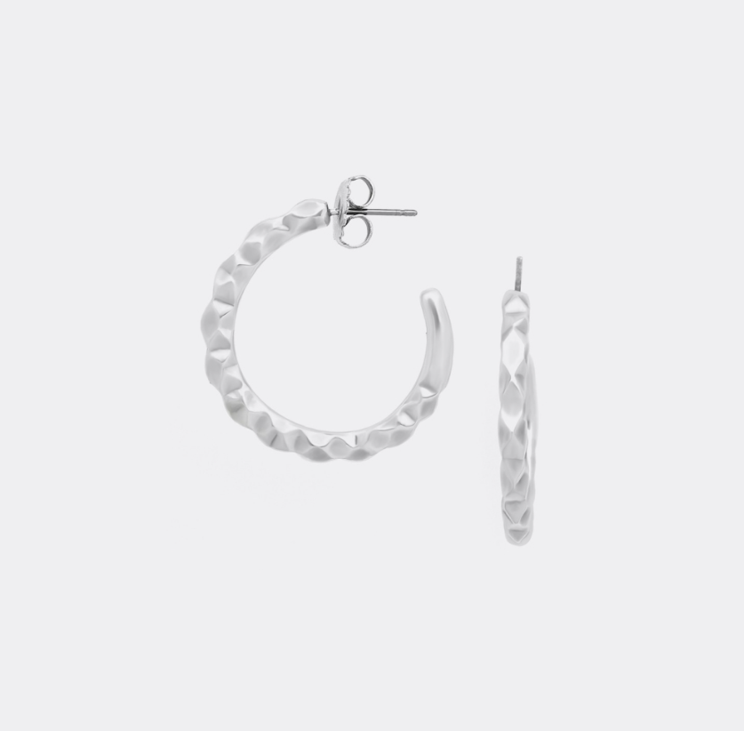 Boucles d’oreilles créoles petit modèle argentées - Katicha