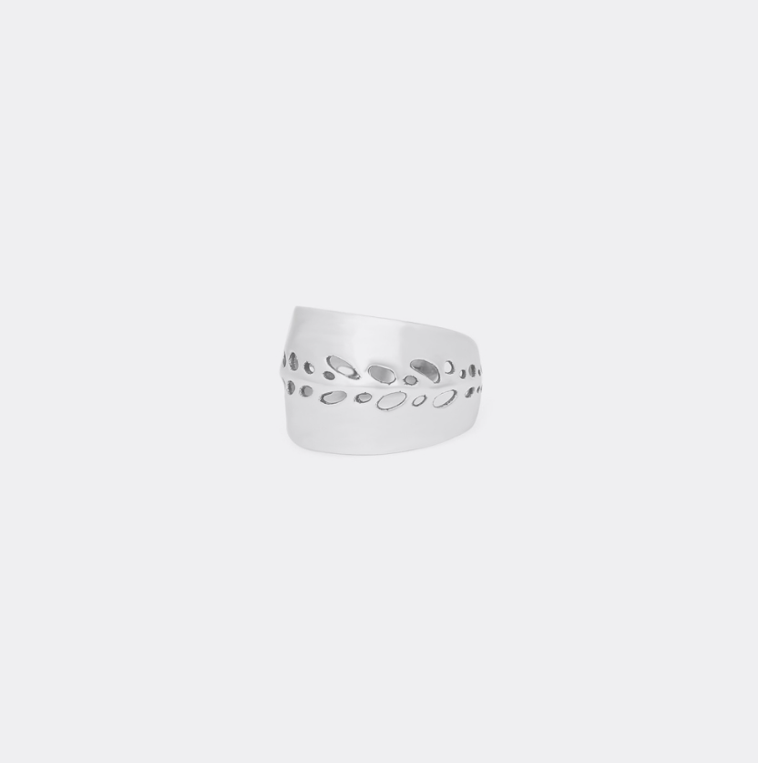 Bague large ajustable argentée - Rhaphi