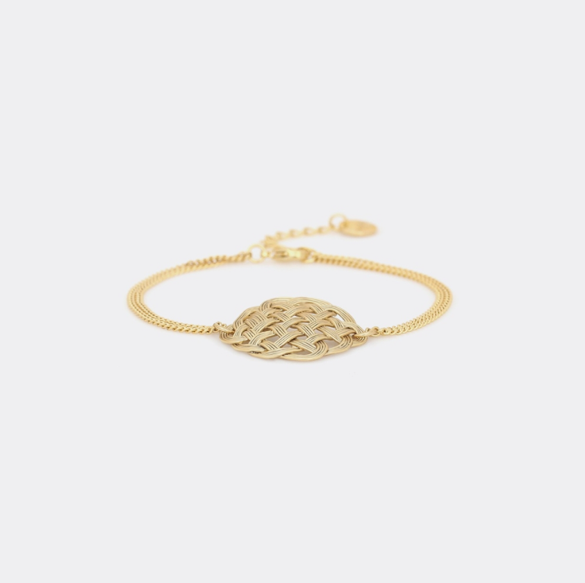 Bracelet ajustable médaillon doré - Shinomoki